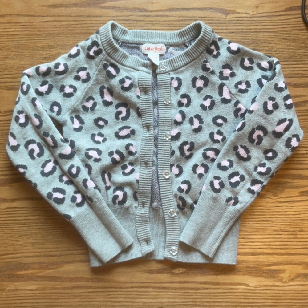 Cat & Jack leopard print cardigan size xs